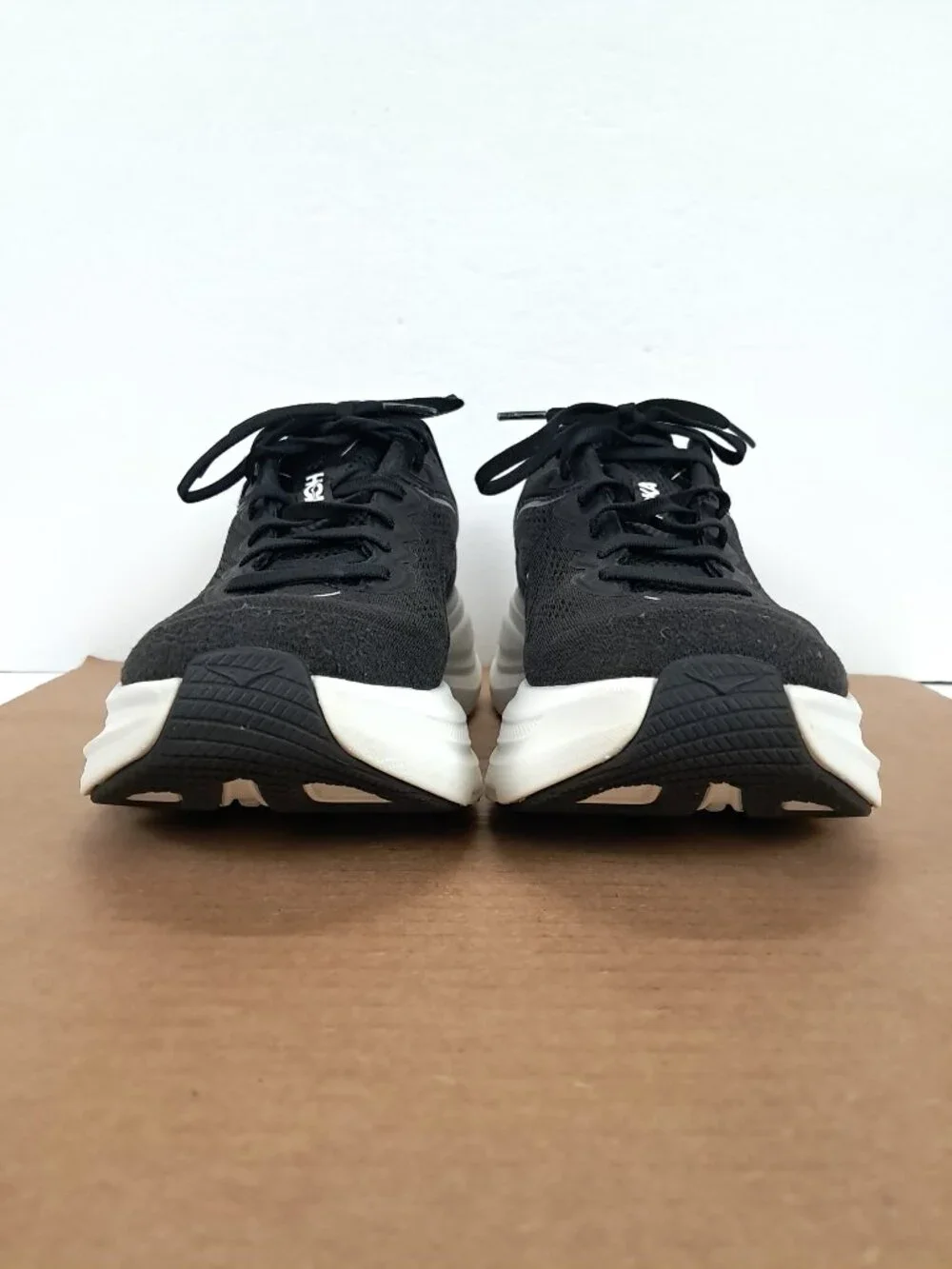 Hoka Bondi 9 Shoes Men 8.5 D Black White Athletic Running Sneakers 1162011 BWHT